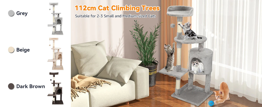 Cat Tree Multi-Level Tower Condo Scratching Post Kitten Toy Cozy Condo Climb Furniture Climbing Tower Activity Centre for Cats