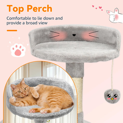 Cat Tree Multi-Level Tower Condo Scratching Post Kitten Toy Cozy Condo Climb Furniture Climbing Tower Activity Centre for Cats