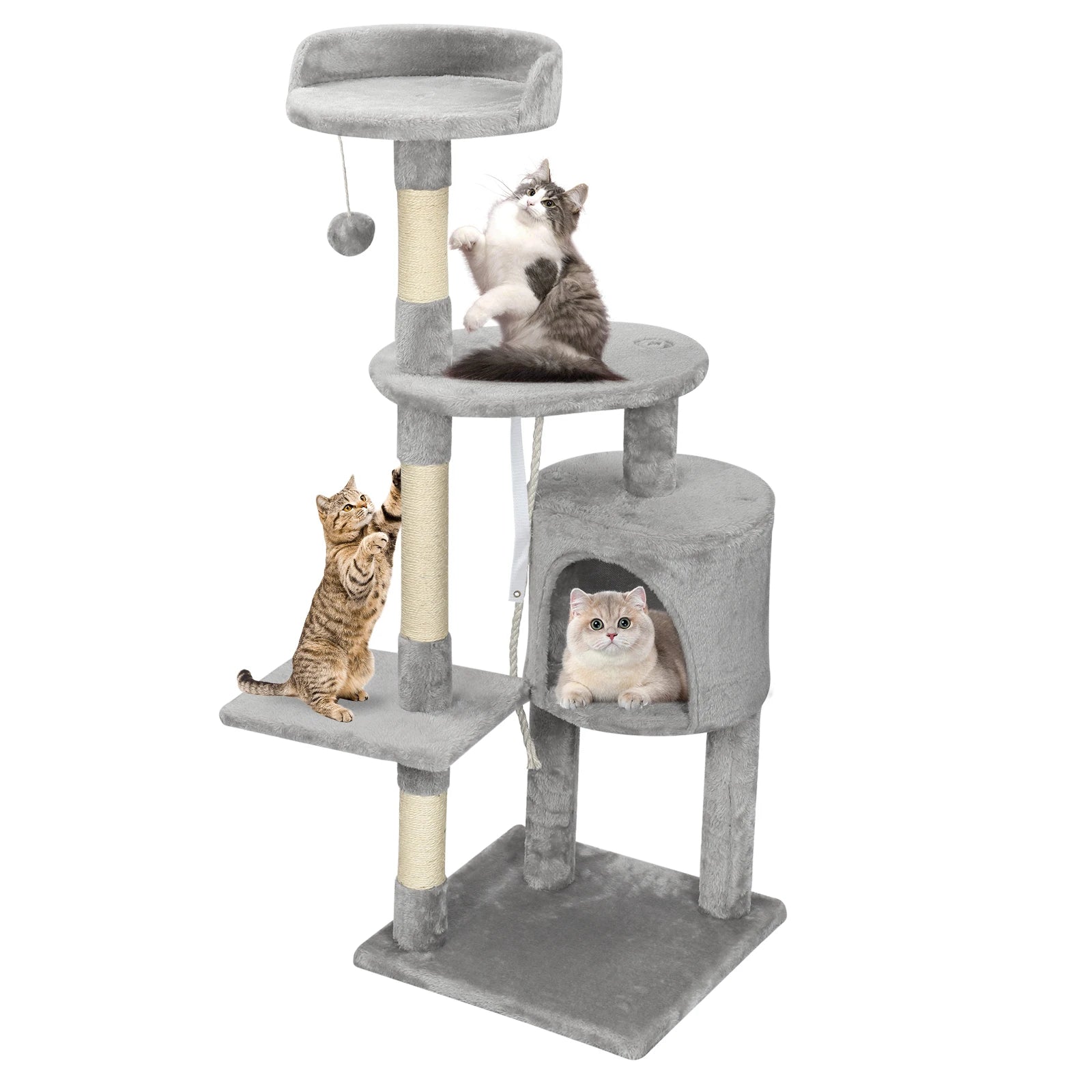 Cat Tree Multi-Level Tower Condo Scratching Post Kitten Toy Cozy Condo Climb Furniture Climbing Tower Activity Centre for Cats