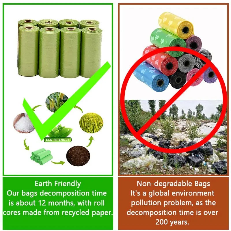 Rolled Dog Poop Bag Biodegradable Thickened Pet Outdoor Cleaning Poop Bag with Breakpoint Dog Cat Poop Scoop Bag