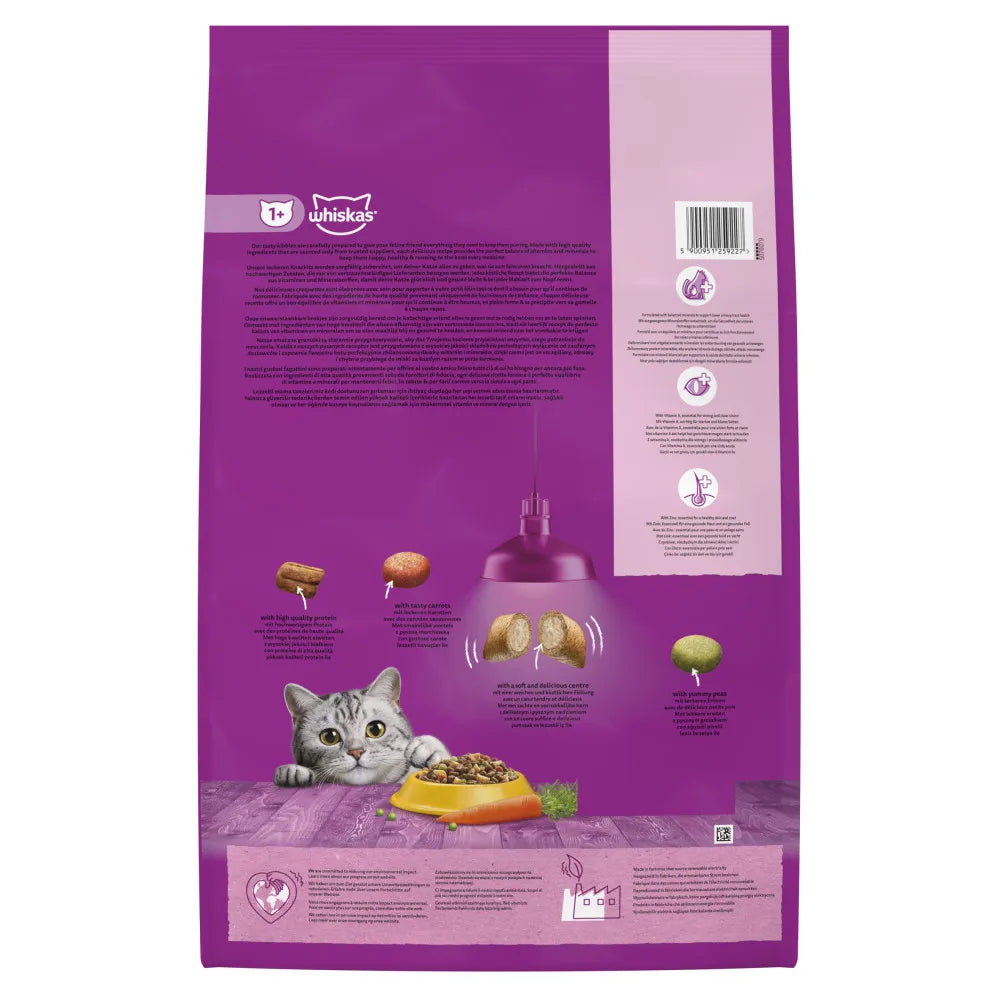 7kg Whiskas 1+ Adult Complete Dry Cat Food Chicken Bulk Pack Cat Biscuits
