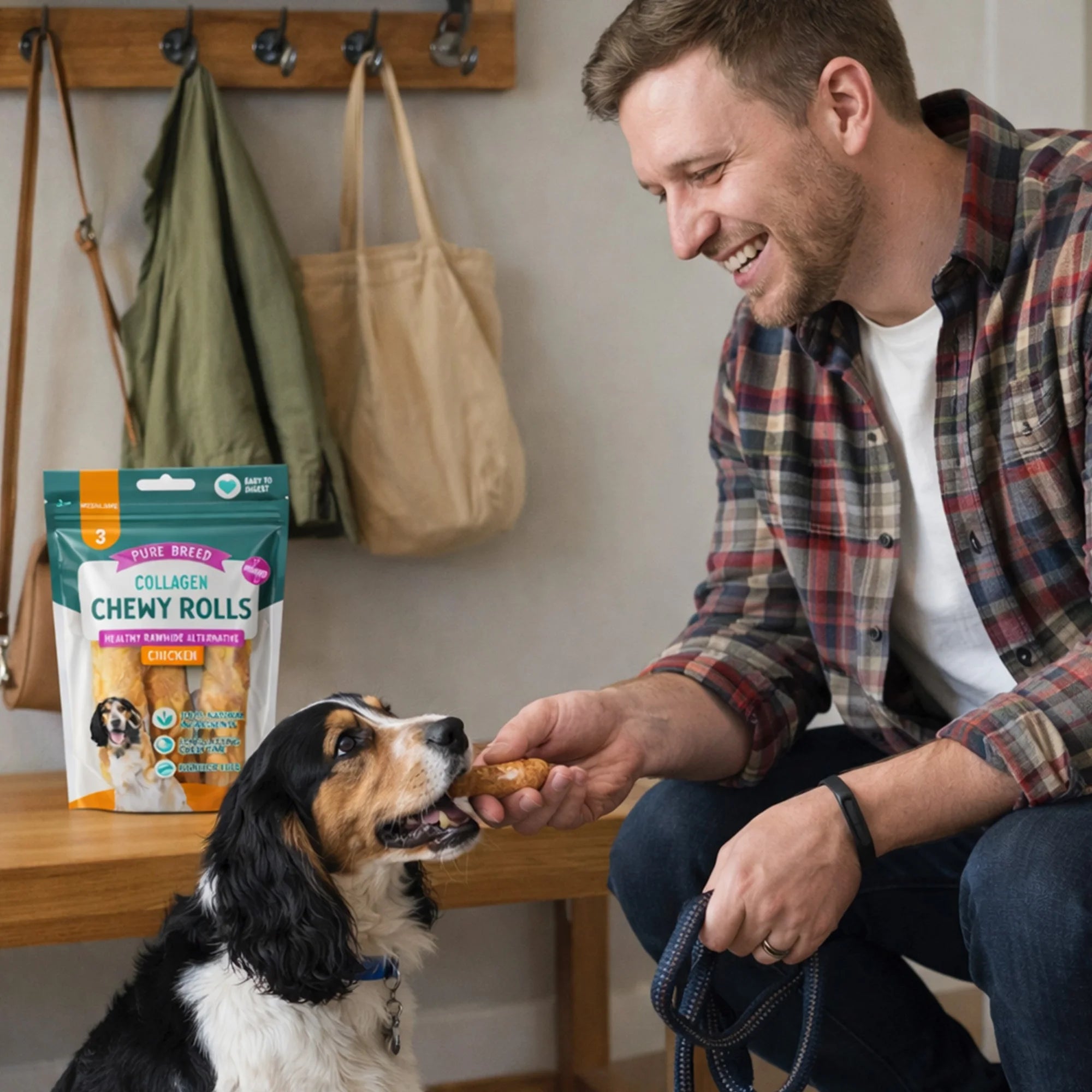 Pure Breed 36 Pack Collagen Dog Chews | Rawhide Free Collagen Chewy Rolls Chicken & Beef | Long Lasting Natural Dog Chews | Easy to Digest Bulk Dog Treats