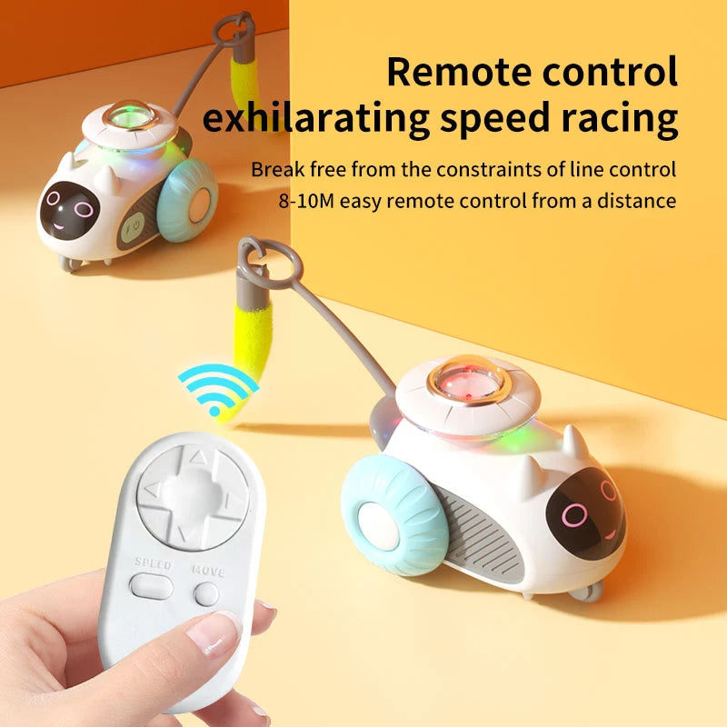 Automatic Cat Toy with Smart Obstacle Avoidance Remote Control Durable Bite Proof Safe Material Type C Charging