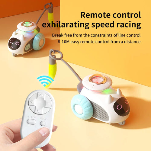 Automatic Cat Toy with Smart Obstacle Avoidance Remote Control Durable Bite Proof Safe Material Type C Charging