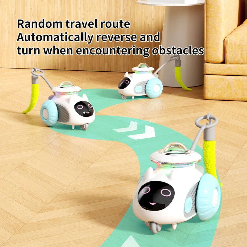 Automatic Cat Toy with Smart Obstacle Avoidance Remote Control Durable Bite Proof Safe Material Type C Charging