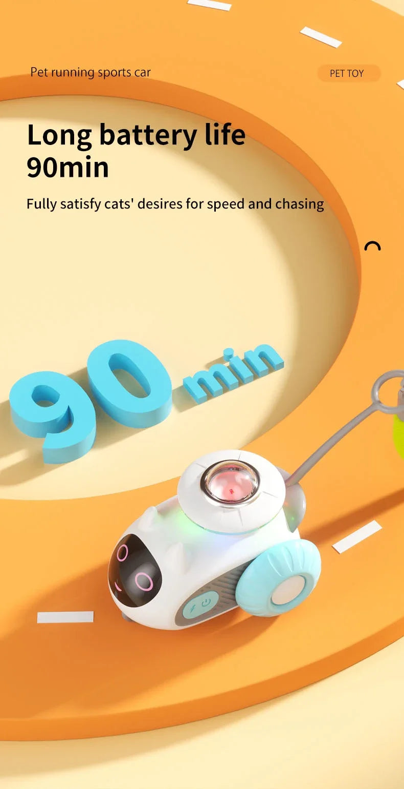Automatic Cat Toy with Smart Obstacle Avoidance Remote Control Durable Bite Proof Safe Material Type C Charging