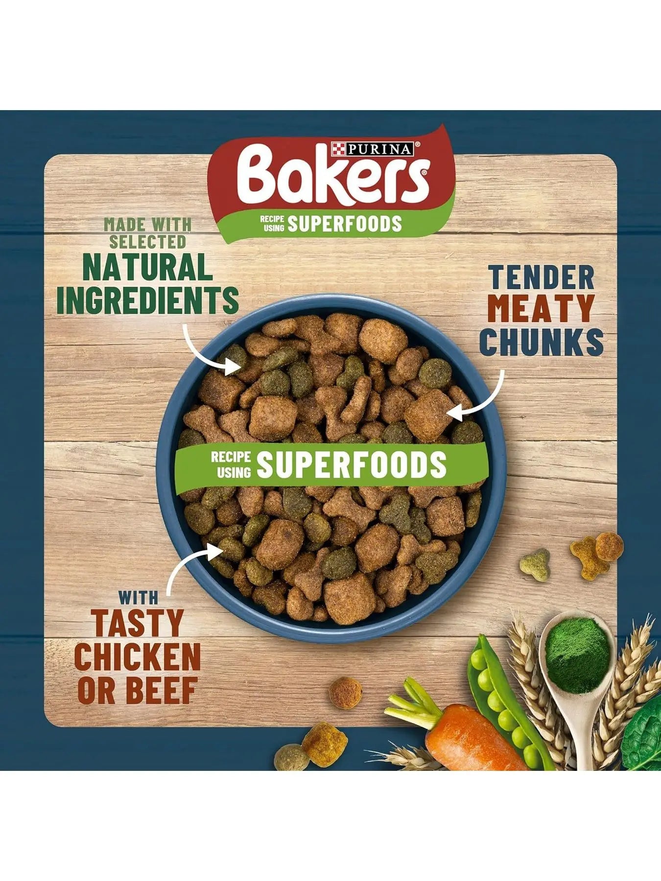 Bakers Adult Dry Dog Food Beef and Veg 3kg