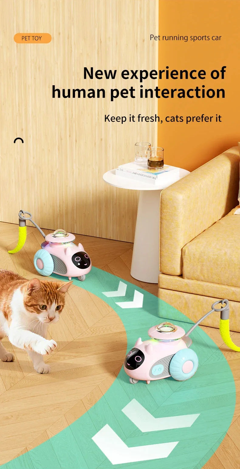 Automatic Cat Toy with Smart Obstacle Avoidance Remote Control Durable Bite Proof Safe Material Type C Charging