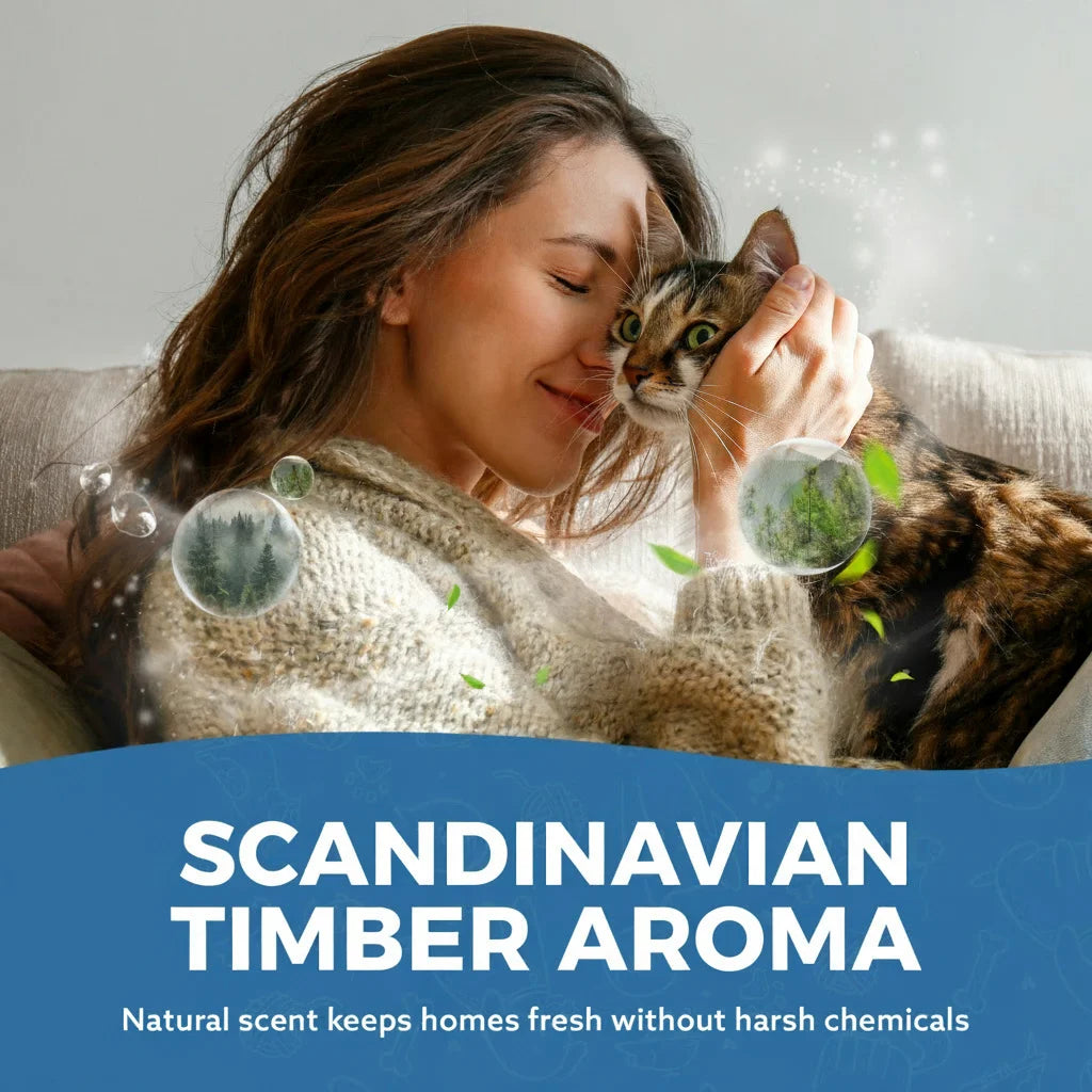 bvbv30L Premium Cat Litter - Ultra Absorbent Wood Pellets, Natural Fresh Scent - Soft Bedding for Comfort, Odour Control - Made from Virgin Wood - Scandinavian Timber Aromahghhgh