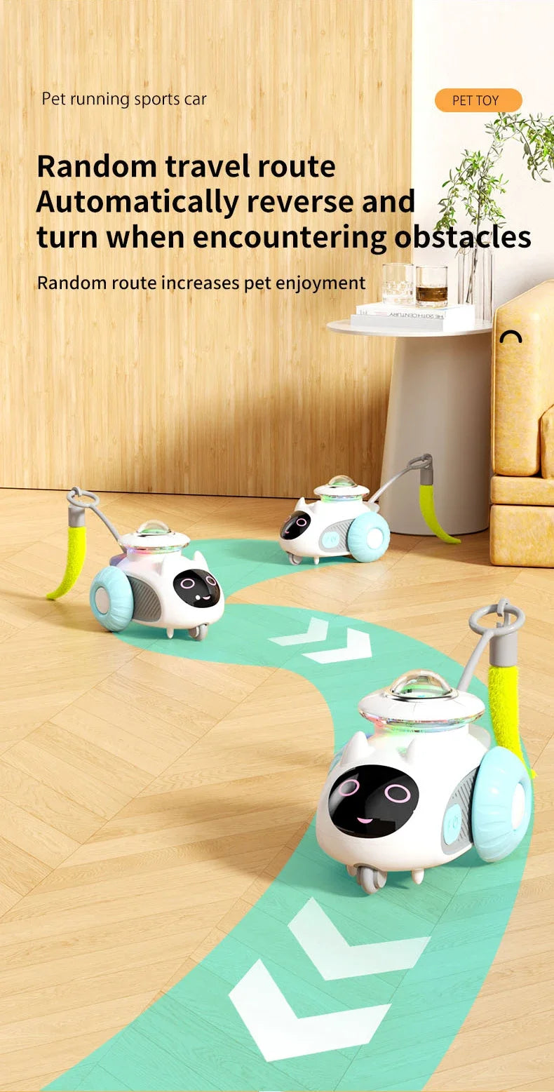Automatic Cat Toy with Smart Obstacle Avoidance Remote Control Durable Bite Proof Safe Material Type C Charging