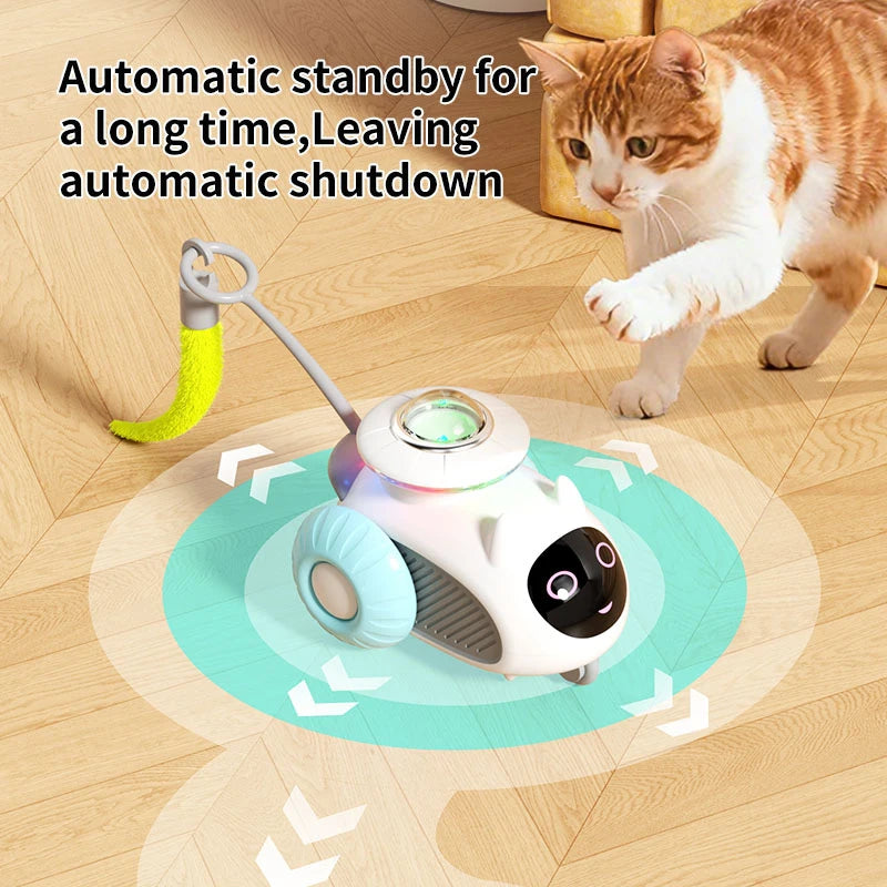 Automatic Cat Toy with Smart Obstacle Avoidance Remote Control Durable Bite Proof Safe Material Type C Charging