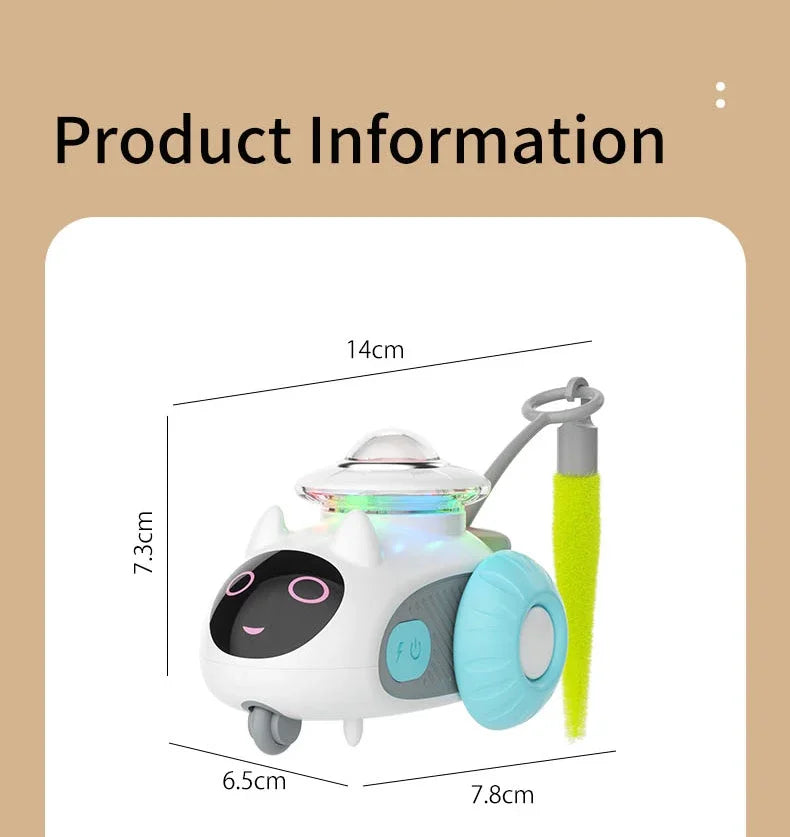 Automatic Cat Toy with Smart Obstacle Avoidance Remote Control Durable Bite Proof Safe Material Type C Charging